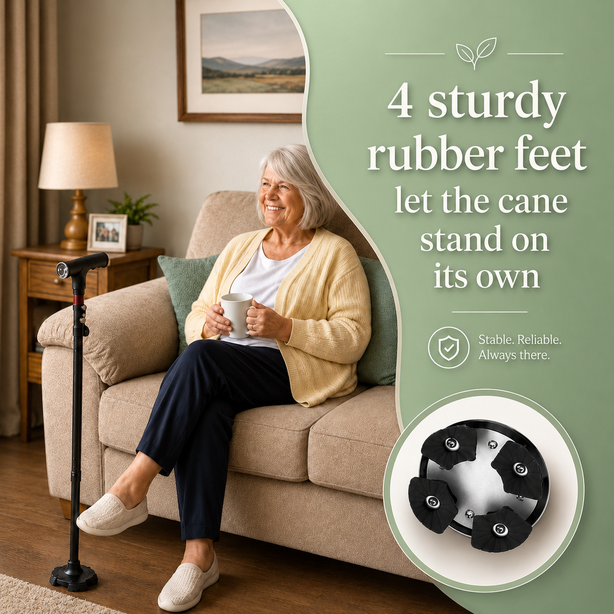 StandSteady 2-in-1 Support Cane - Walk Steady & Stand Up On Your Own