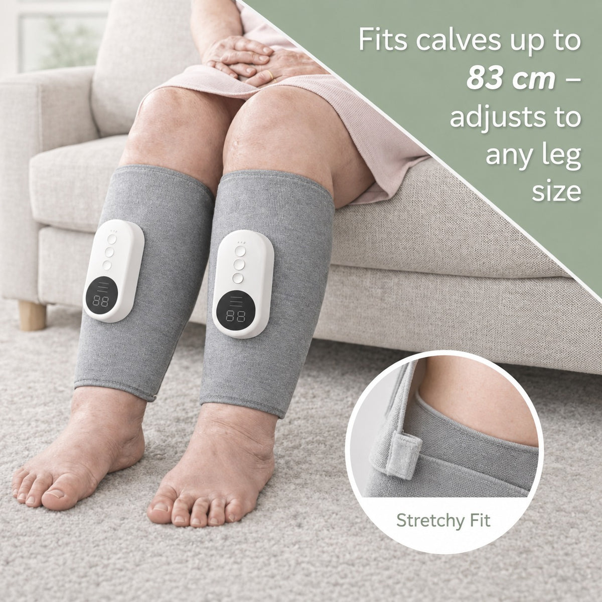 Revivo 3-in-1 Leg Massager - Relief for Swelling & Poor Circulation (One Leg)